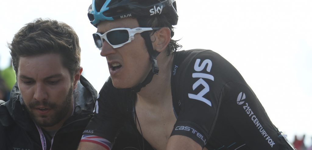 Schouder Geraint Thomas ging uit de kom bij valpartij