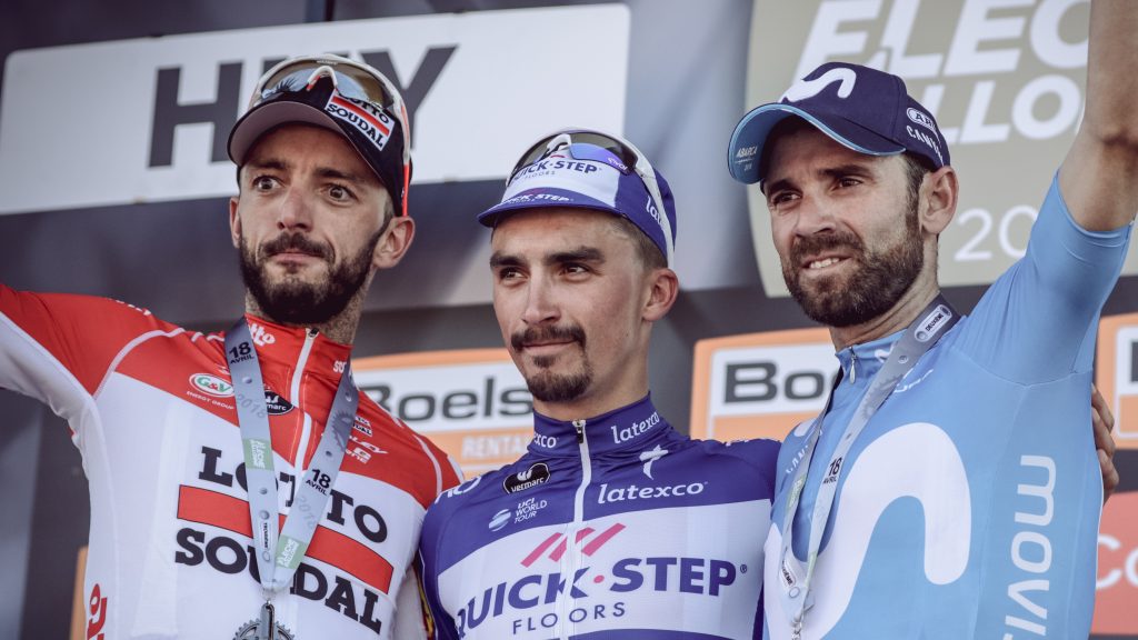 Alaphilippe na zege in Waalse Pijl: “Dacht dat Nibali nog vooruit reed”