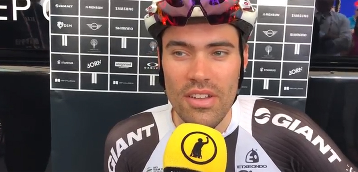 Tom Dumoulin over ploegentijdrit: “Veel wind, dat maakt het technisch moeilijk”