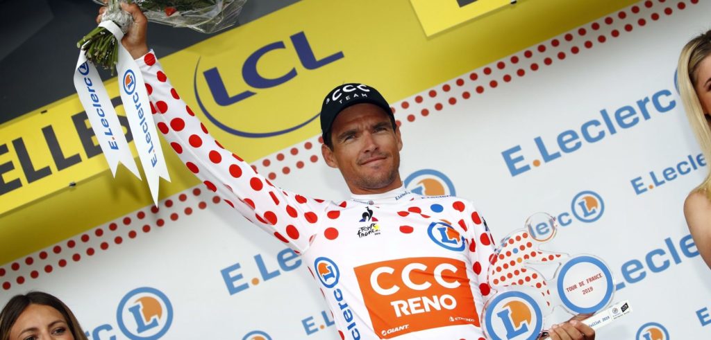 Greg Van Avermaet in de bolletjestrui: “Mooi cadeau voor zuinige inspanning”