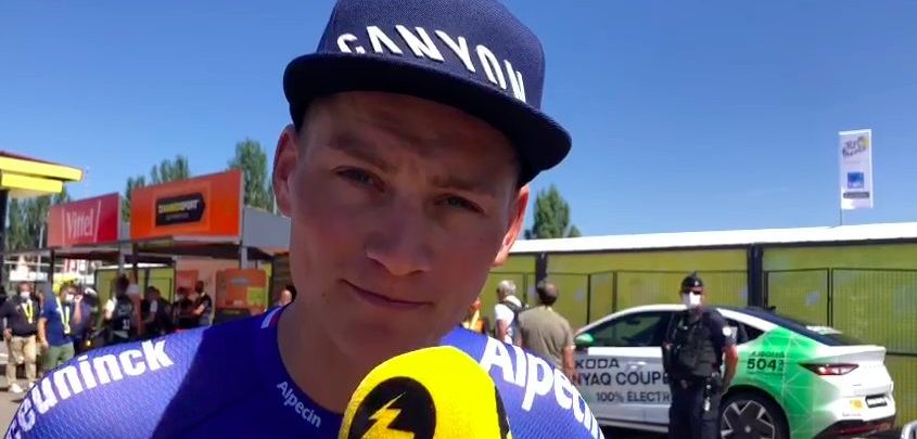 Mathieu van der Poel voor eerste bergrit: “Niet veel nut om zo in de Tour te blijven”