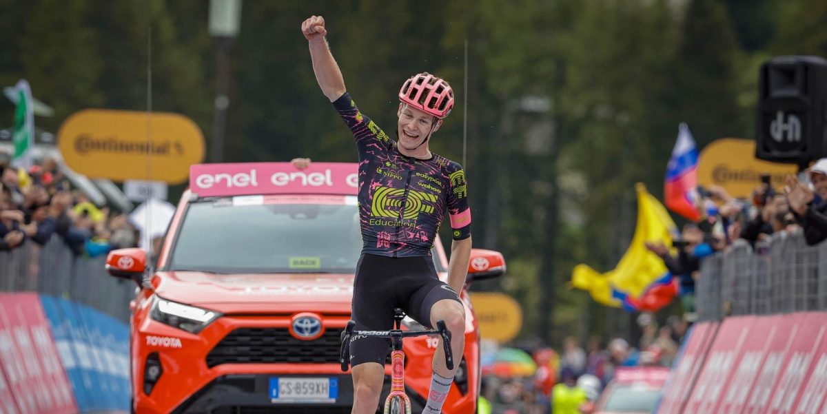 Giro 2024: Georg Steinhauser wins on Passo Brocon after solo of 33 kilometers, Pogacar takes time once more