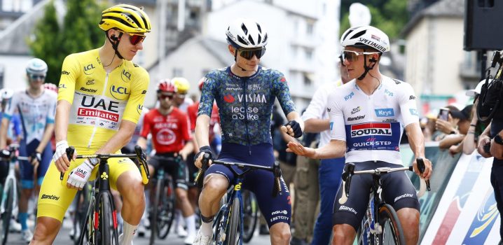 Tour 2024: Visma | Lease a Bike trekt even waaiers in chaotische rit, Pogacar en Evenepoel alert