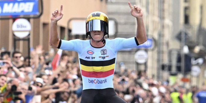 WK 2024: Remco Evenepoel snelt naar tweede wereldtitel tijdrijden na strijd met Filippo Ganna