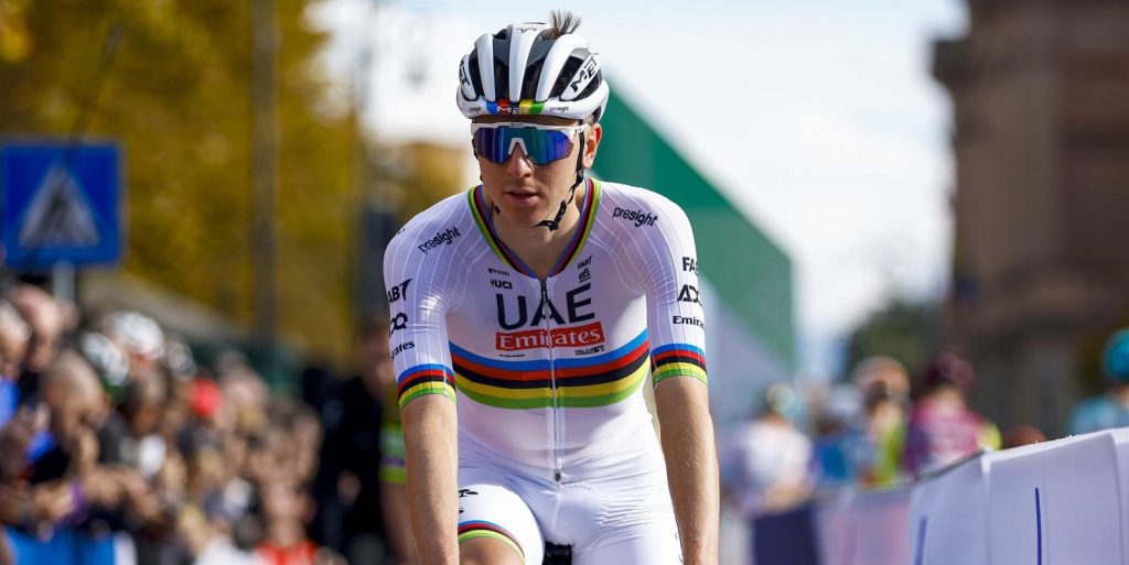 Inspiratie gehaald bij Mathieu van der Poel? Tadej Pogacar kiest voor witte broek in Ronde van Lombardije