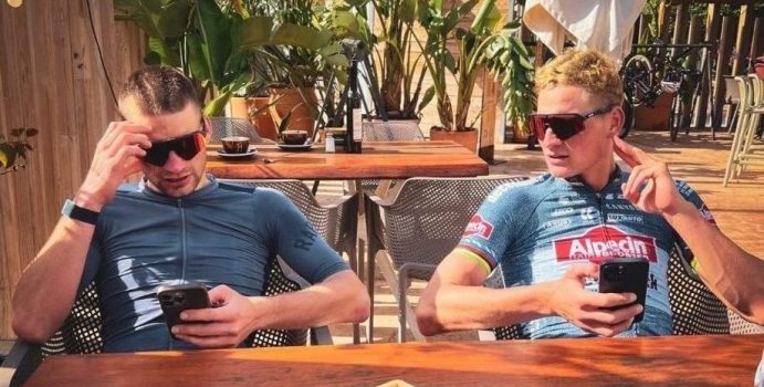 Mathieu van der Poel laat broer David flink zweten op training