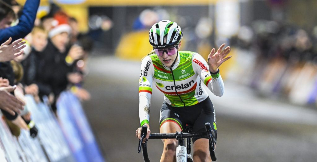 Inge van der Heijden rijdt naar podiumplek in Diegem, al ging het in de slotfase nog even mis